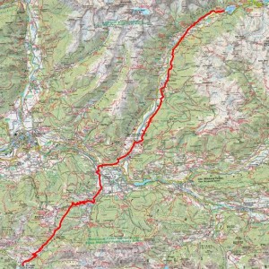Die Strecke Völs - St. Magdalena - Quelle: Kompass Digital Map